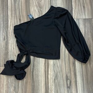 Express Black One-Shoulder Blouse